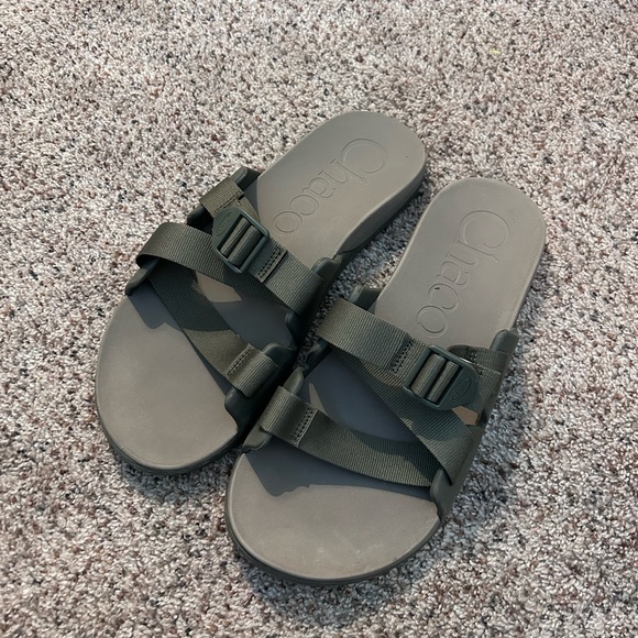 Chaco- Men’s Olive Green Slide Sandals - Picture 1 of 4